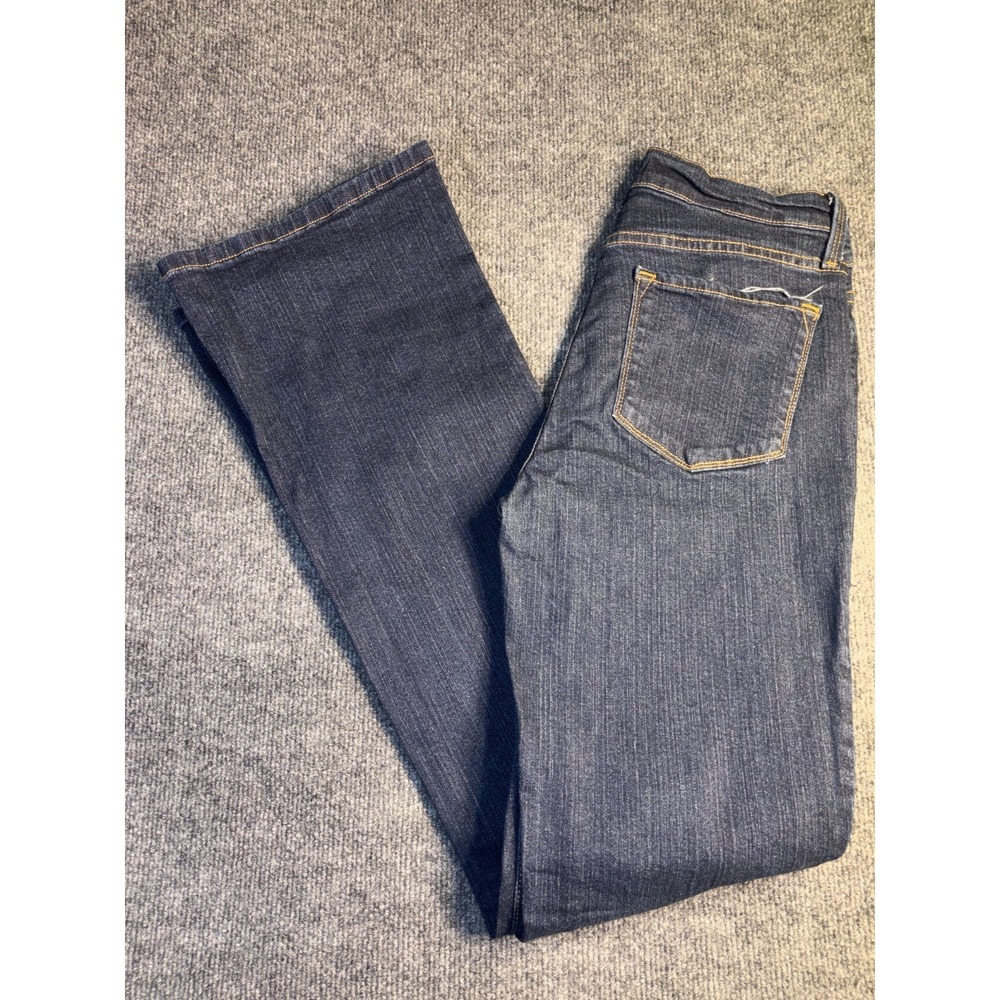 NYDJ Bootcut Jeans Womens Size 6 Blue Denim Dark Wash Contrast Stitch Streetwear